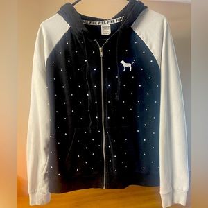 VS Pink Hoodie front zip size Small